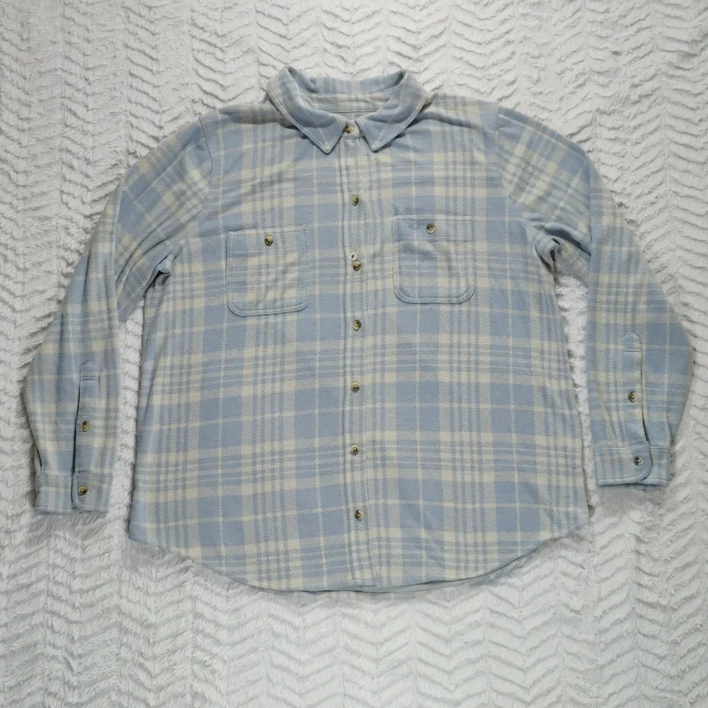 423. Faherty Legend Sweater Shirt | Color: Light Blue/Off-White Plaid - Picture 9 of 9
